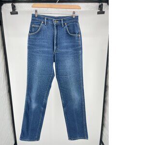 Vintage Lee Riders Jeans Made in USA 12 Med Fits 28 Ultra High Rise Mom Blue